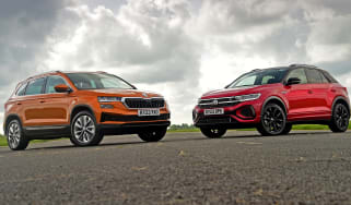 Skoda Karoq and Volkswagen T-Roc - face-to-face static